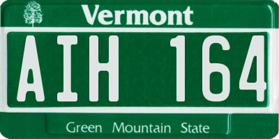 VT license plate AIH164