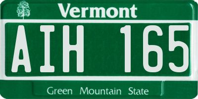 VT license plate AIH165