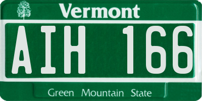 VT license plate AIH166