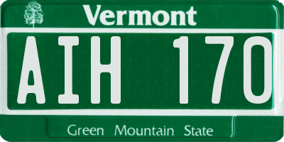 VT license plate AIH170