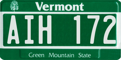 VT license plate AIH172