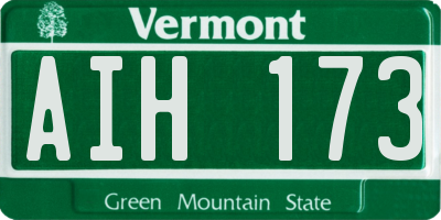 VT license plate AIH173