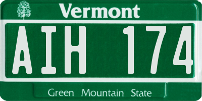 VT license plate AIH174