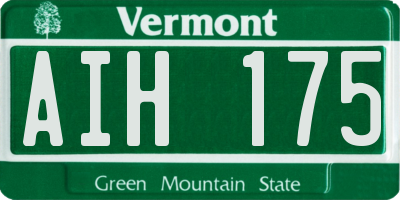 VT license plate AIH175