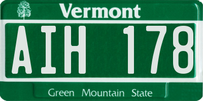 VT license plate AIH178