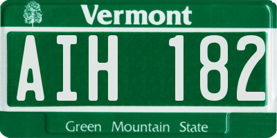 VT license plate AIH182