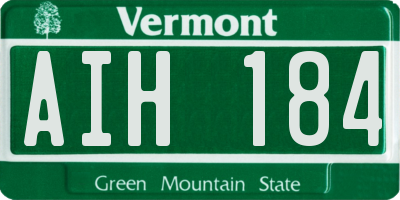 VT license plate AIH184