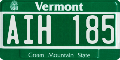 VT license plate AIH185