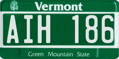 VT license plate AIH186