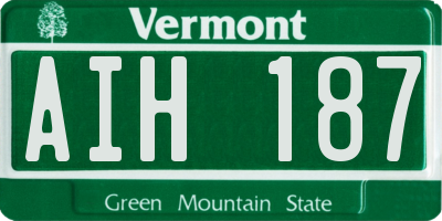 VT license plate AIH187