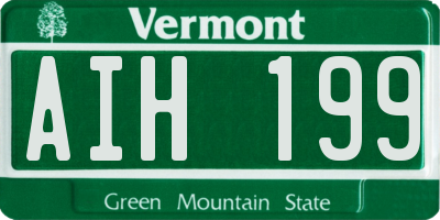 VT license plate AIH199