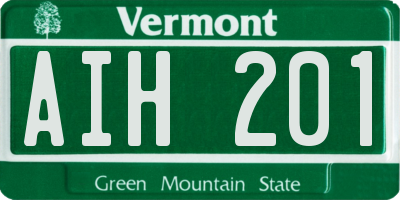 VT license plate AIH201