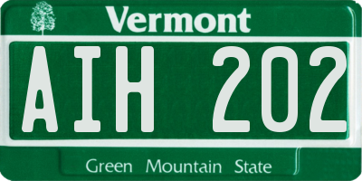 VT license plate AIH202