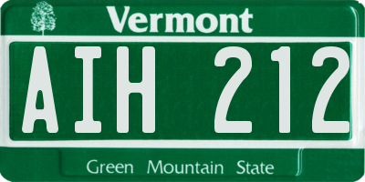 VT license plate AIH212