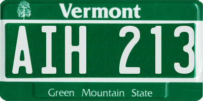 VT license plate AIH213