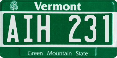 VT license plate AIH231