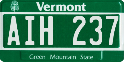 VT license plate AIH237