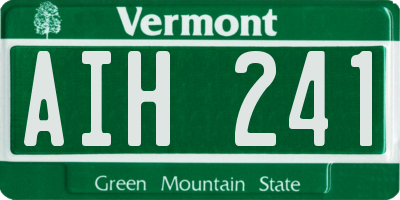 VT license plate AIH241