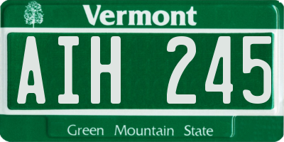 VT license plate AIH245