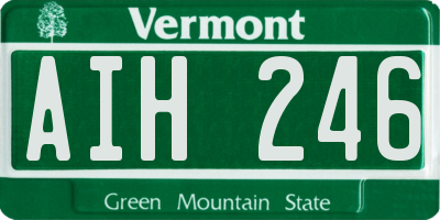 VT license plate AIH246