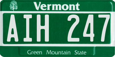 VT license plate AIH247