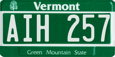 VT license plate AIH257