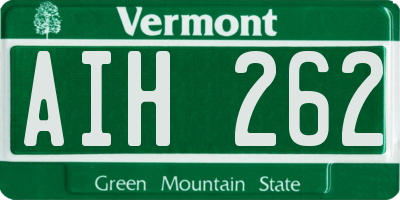 VT license plate AIH262