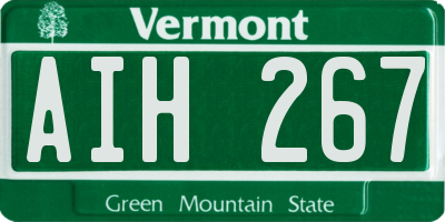 VT license plate AIH267
