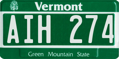 VT license plate AIH274