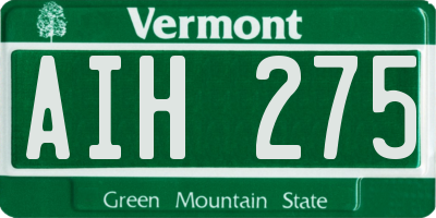 VT license plate AIH275