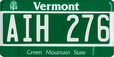 VT license plate AIH276