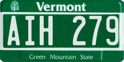VT license plate AIH279