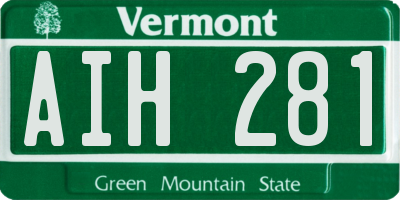 VT license plate AIH281