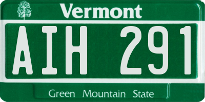 VT license plate AIH291