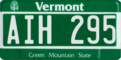 VT license plate AIH295