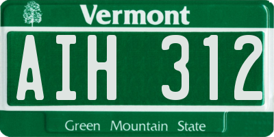 VT license plate AIH312