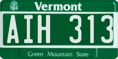 VT license plate AIH313
