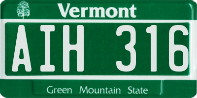 VT license plate AIH316
