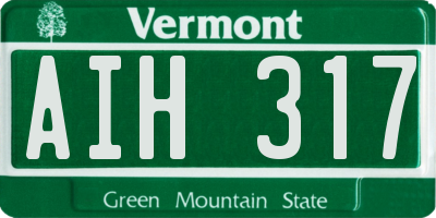 VT license plate AIH317