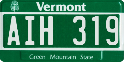 VT license plate AIH319