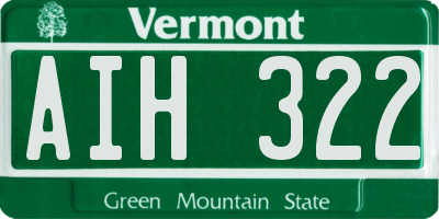 VT license plate AIH322