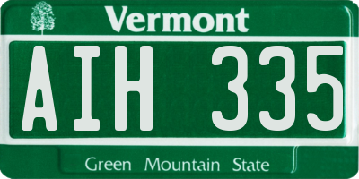 VT license plate AIH335