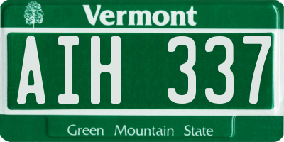 VT license plate AIH337