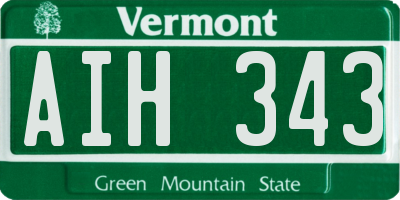 VT license plate AIH343