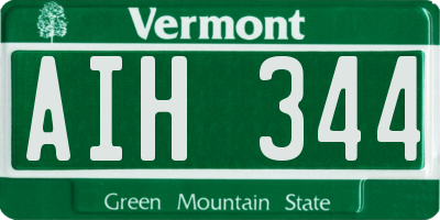 VT license plate AIH344