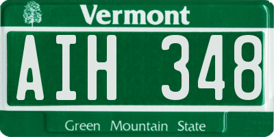 VT license plate AIH348