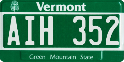 VT license plate AIH352