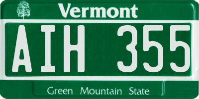 VT license plate AIH355