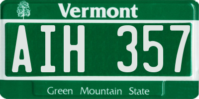 VT license plate AIH357