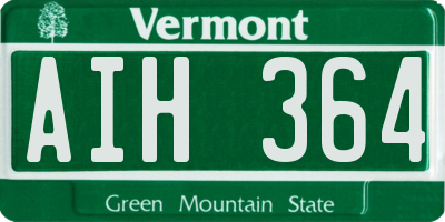 VT license plate AIH364